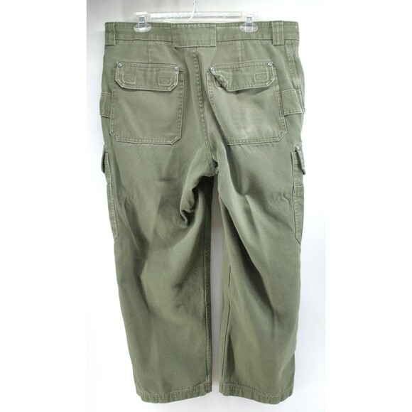 DULUTH TRADING Heavy Canvas Cargo Pants Mens 38x30 Work Utility Green - Picture 9 of 14